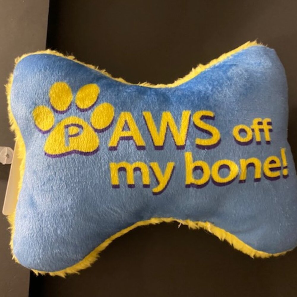 Dog Shaped Plush *PAWS OFF MY BONE!